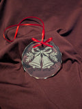 Glas ornament med Julmotiv